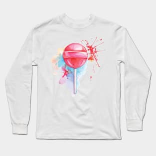 Watercolor Lollipop Sucker Long Sleeve T-Shirt